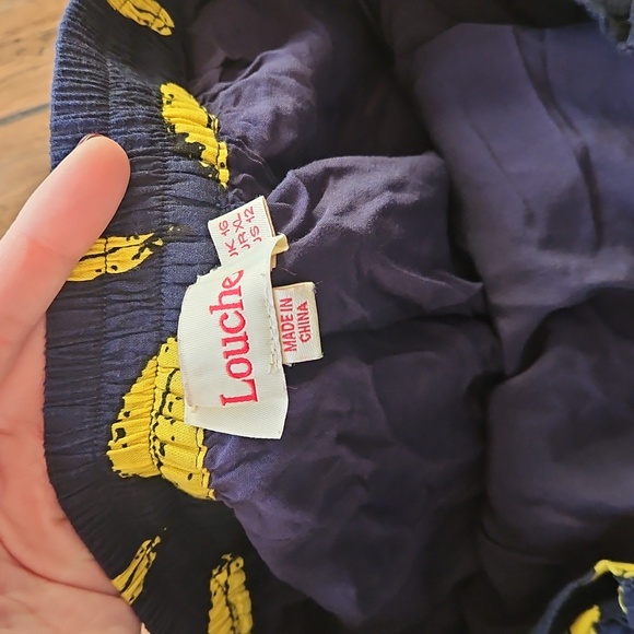 Louche Navy and Yellow Banana Print Skirt Size 12 - Picture 5 of 7
